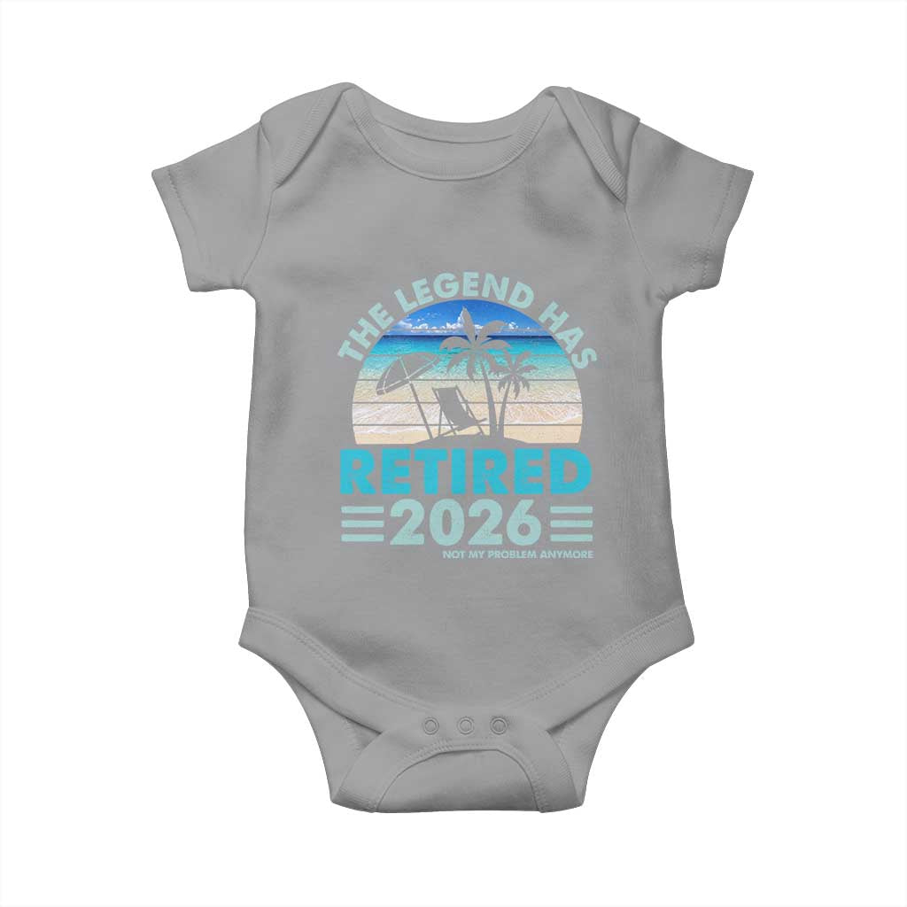 The Legend Has Retired 2026 Baby Onesie Vintage Tropical Beach Sunset Graphic Ocean Vibes TS10 Sport Gray Print Your Wear