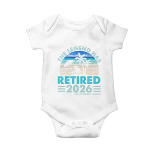 The Legend Has Retired 2026 Baby Onesie Vintage Tropical Beach Sunset Graphic Ocean Vibes TS10 White Print Your Wear