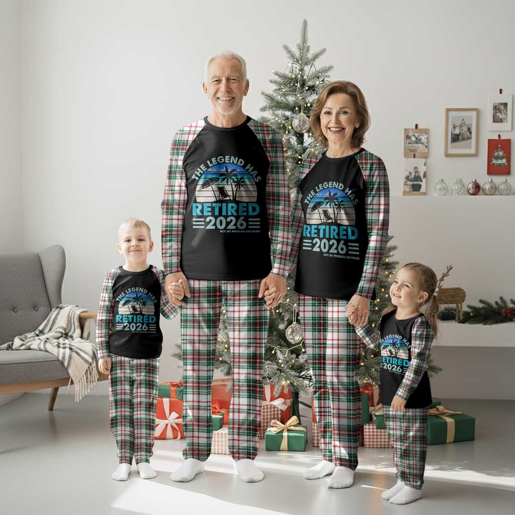 The Legend Has Retired 2026 Plaid Pajama Set Vintage Tropical Beach Sunset Graphic Ocean Vibes TS10 Christmas Plaid Print Your Wear