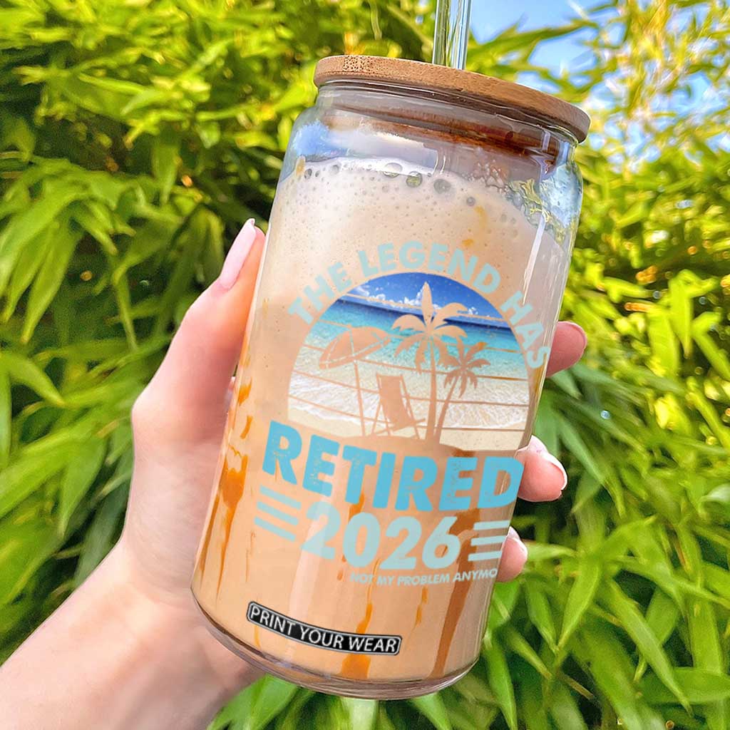 The Legend Has Retired 2026 Glass Can Vintage Tropical Beach Sunset Graphic Ocean Vibes