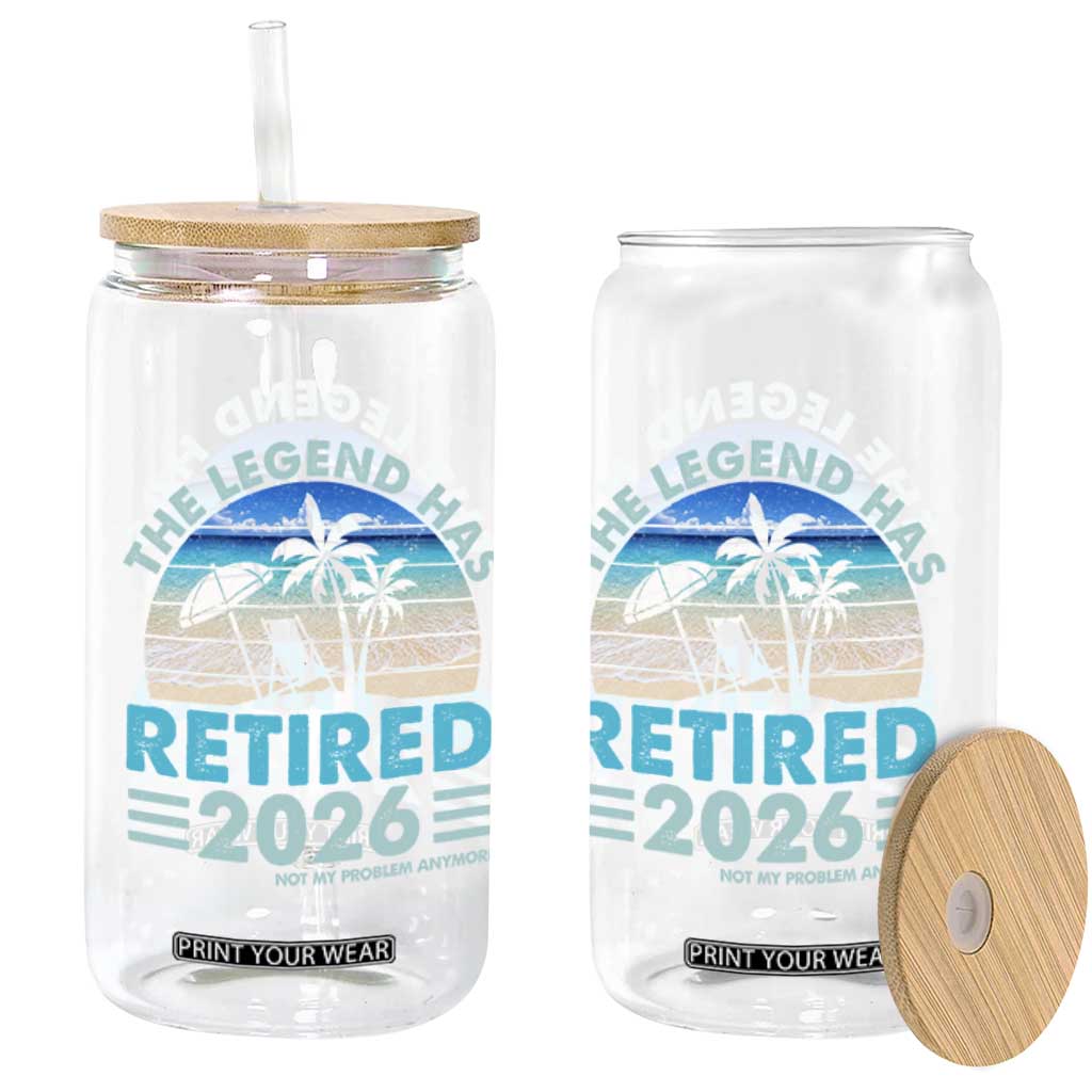 The Legend Has Retired 2026 Glass Can Vintage Tropical Beach Sunset Graphic Ocean Vibes