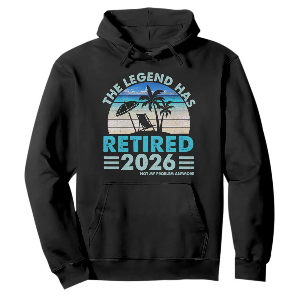 The Legend Has Retired 2026 Hoodie Vintage Tropical Beach Sunset Graphic Ocean Vibes TS10 Black Print Your Wear