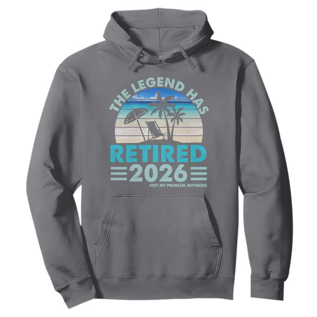 The Legend Has Retired 2026 Hoodie Vintage Tropical Beach Sunset Graphic Ocean Vibes TS10 Charcoal Print Your Wear