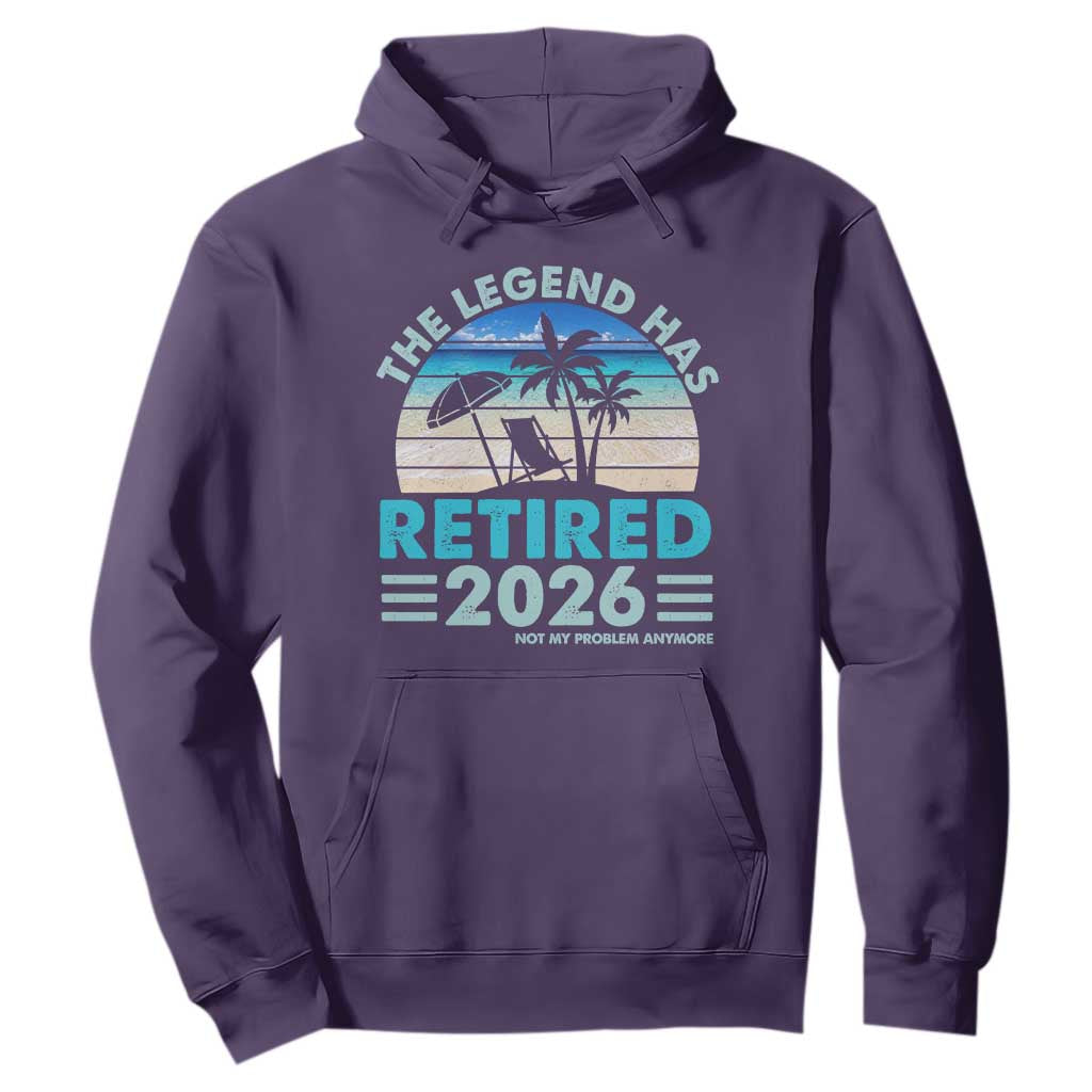 The Legend Has Retired 2026 Hoodie Vintage Tropical Beach Sunset Graphic Ocean Vibes TS10 Purple Print Your Wear