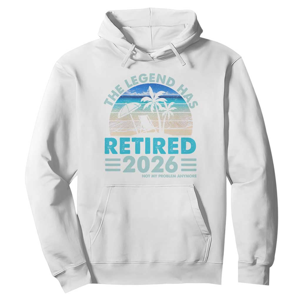 The Legend Has Retired 2026 Hoodie Vintage Tropical Beach Sunset Graphic Ocean Vibes TS10 White Print Your Wear
