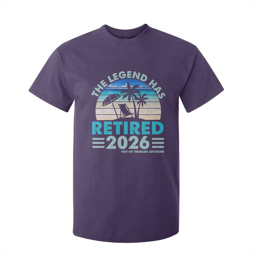 The Legend Has Retired 2026 T Shirt For Kid Vintage Tropical Beach Sunset Graphic Ocean Vibes TS10 Purple Print Your Wear