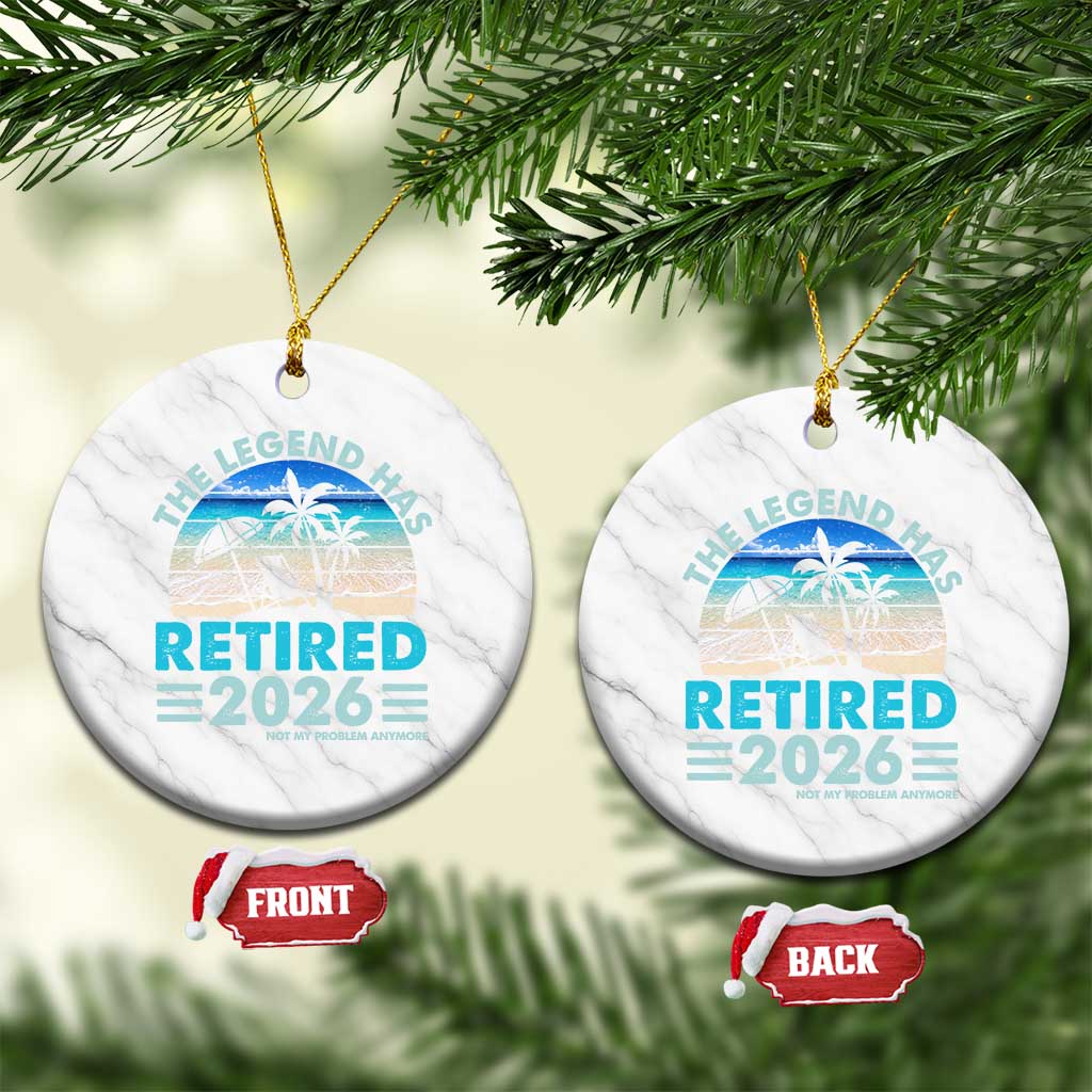 The Legend Has Retired 2026 Ceramic Ornament Vintage Tropical Beach Sunset Graphic Ocean Vibes TS10 1pc White Marble Print Your Wear