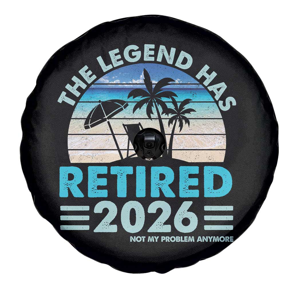 The Legend Has Retired 2026 Spare Tire Cover Vintage Tropical Beach Sunset Graphic Ocean Vibes TS10
