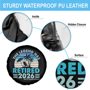 The Legend Has Retired 2026 Spare Tire Cover Vintage Tropical Beach Sunset Graphic Ocean Vibes TS10