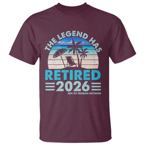 The Legend Has Retired 2026 T Shirt Vintage Tropical Beach Sunset Graphic Ocean Vibes TS10 Maroon Print Your Wear