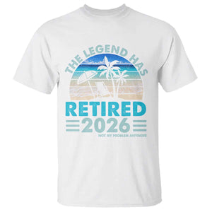 The Legend Has Retired 2026 T Shirt Vintage Tropical Beach Sunset Graphic Ocean Vibes TS10 White Print Your Wear