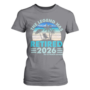 The Legend Has Retired 2026 T Shirt For Women Vintage Tropical Beach Sunset Graphic Ocean Vibes TS10 Charcoal Print Your Wear