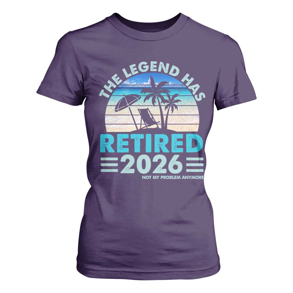 The Legend Has Retired 2026 T Shirt For Women Vintage Tropical Beach Sunset Graphic Ocean Vibes TS10 Purple Print Your Wear