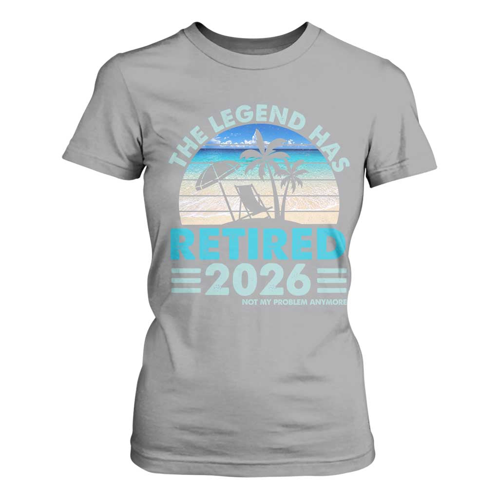 The Legend Has Retired 2026 T Shirt For Women Vintage Tropical Beach Sunset Graphic Ocean Vibes TS10 Sport Gray Print Your Wear