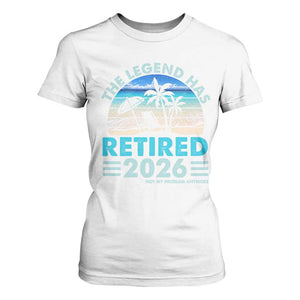 The Legend Has Retired 2026 T Shirt For Women Vintage Tropical Beach Sunset Graphic Ocean Vibes TS10 White Print Your Wear