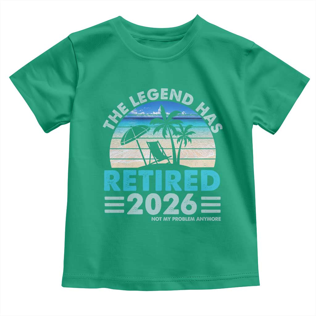The Legend Has Retired 2026 Toddler T Shirt Vintage Tropical Beach Sunset Graphic Ocean Vibes TS10 Irish Green Print Your Wear