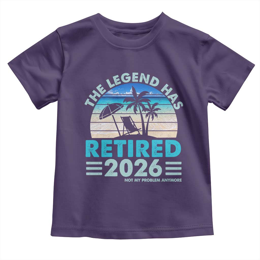 The Legend Has Retired 2026 Toddler T Shirt Vintage Tropical Beach Sunset Graphic Ocean Vibes TS10 Purple Print Your Wear