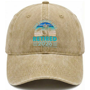 The Legend Has Retired 2026 Washed Cotton Baseball Cap Vintage Tropical Beach Sunset Graphic Ocean Vibes
