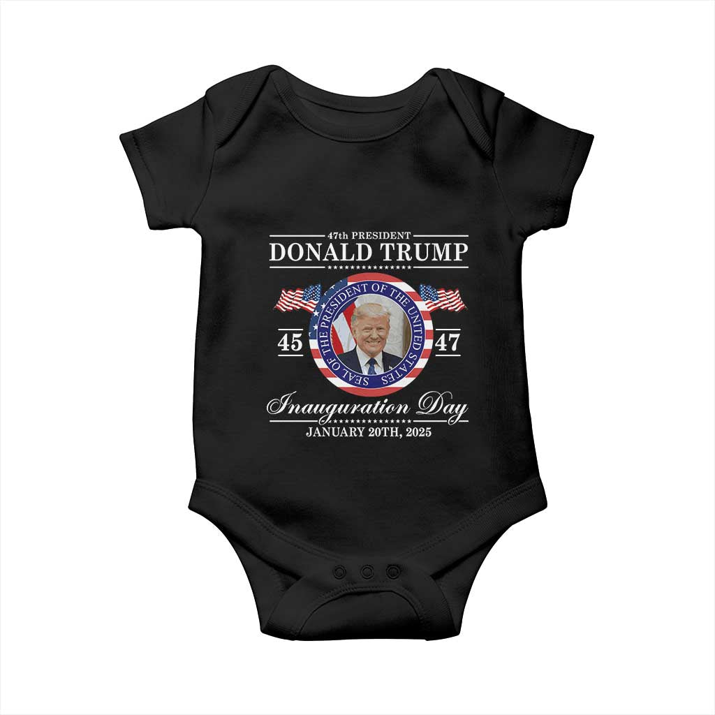President Donald Trump Inauguration Day 2025 Memorabilia Baby Onesie TS10 Black Print Your Wear