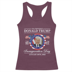 President Donald Trump Inauguration Day 2025 Memorabilia Racerback Tank Top TS10 Maroon Print Your Wear