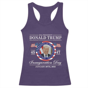 President Donald Trump Inauguration Day 2025 Memorabilia Racerback Tank Top TS10 Purple Print Your Wear