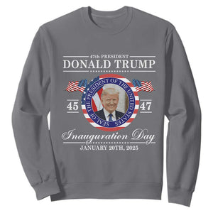 President Donald Trump Inauguration Day 2025 Memorabilia Sweatshirt TS10 Charcoal Print Your Wear