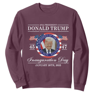 President Donald Trump Inauguration Day 2025 Memorabilia Sweatshirt TS10 Maroon Print Your Wear