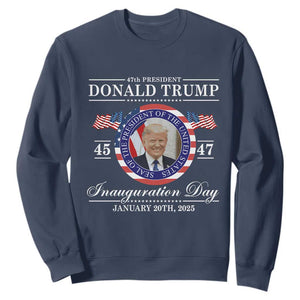 President Donald Trump Inauguration Day 2025 Memorabilia Sweatshirt TS10 Navy Print Your Wear