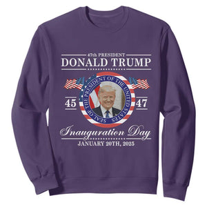 President Donald Trump Inauguration Day 2025 Memorabilia Sweatshirt TS10 Purple Print Your Wear