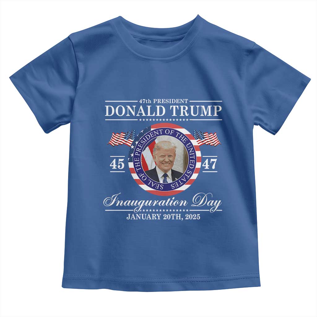 President Donald Trump Inauguration Day 2025 Memorabilia Toddler T Shirt TS10 Royal Blue Print Your Wear