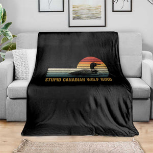 Stupid Canadian Wolf Bird Throw Blanket Retro LGBT Hockey Fan TS10 Print Your Wear