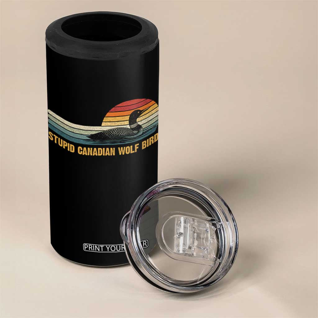 Stupid Canadian Wolf Bird 4 in 1 Can Cooler Tumbler Retro LGBT Hockey Fan TS10 Print Your Wear
