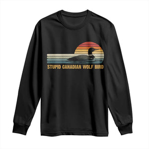 Stupid Canadian Wolf Bird Long Sleeve Shirt Retro LGBT Hockey Fan TS10 Black Print Your Wear