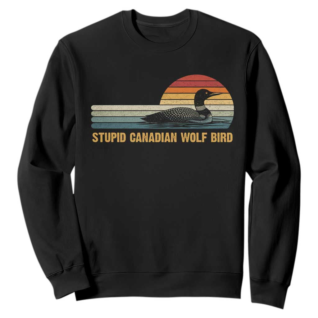 Stupid Canadian Wolf Bird Sweatshirt Retro LGBT Hockey Fan TS10 Black Print Your Wear