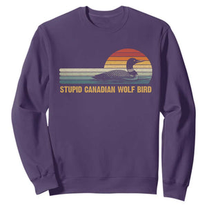Stupid Canadian Wolf Bird Sweatshirt Retro LGBT Hockey Fan TS10 Purple Print Your Wear