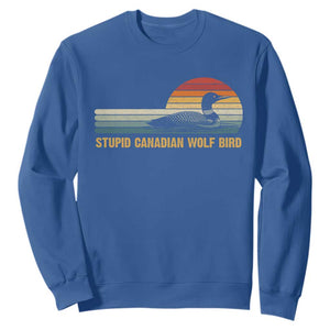 Stupid Canadian Wolf Bird Sweatshirt Retro LGBT Hockey Fan TS10 Royal Blue Print Your Wear
