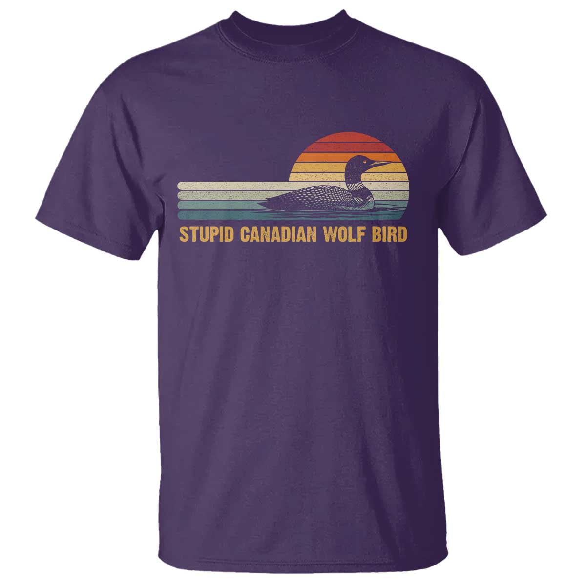 Stupid Canadian Wolf Bird T Shirt - Retro LGBT Hockey Fan Pride Tee TS10 Purple Print Your Wear