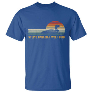 Stupid Canadian Wolf Bird T Shirt - Retro LGBT Hockey Fan Pride Tee TS10 Royal Blue Print Your Wear
