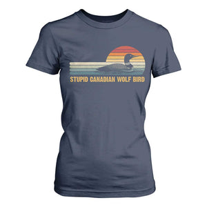 Stupid Canadian Wolf Bird T Shirt For Women Retro LGBT Hockey Fan TS10 Navy Print Your Wear