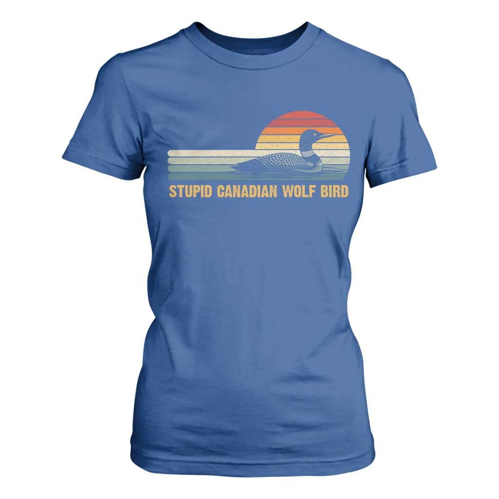Stupid Canadian Wolf Bird T Shirt For Women Retro LGBT Hockey Fan TS10 Royal Blue Print Your Wear