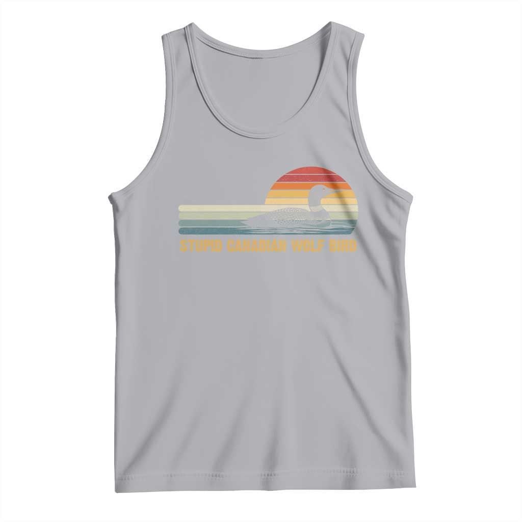 Stupid Canadian Wolf Bird Tank Top Retro LGBT Hockey Fan TS10 Athletic Heather Print Your Wear