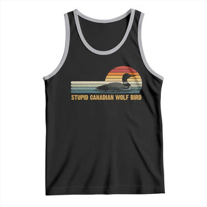 Stupid Canadian Wolf Bird Tank Top Retro LGBT Hockey Fan TS10 Black Athletic Heather Print Your Wear