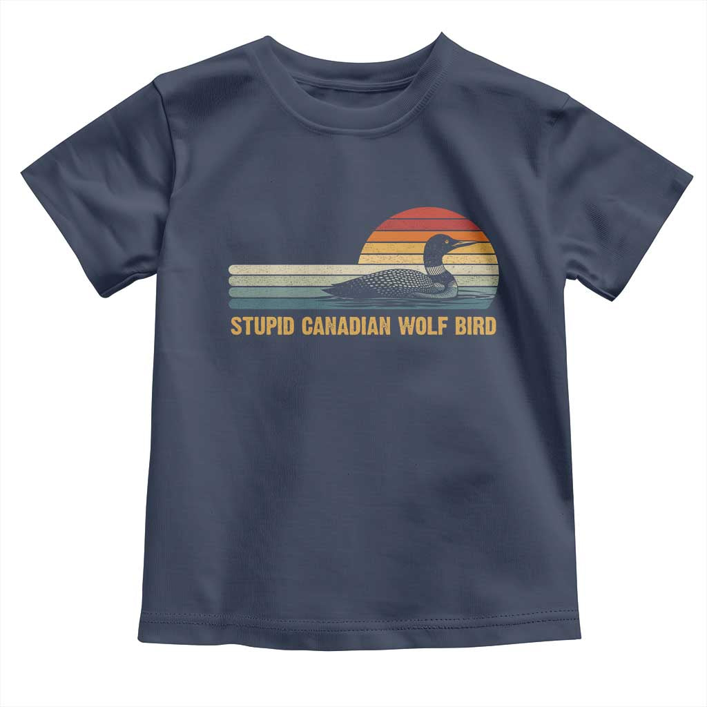 Stupid Canadian Wolf Bird Toddler T Shirt Retro LGBT Hockey Fan TS10 Navy Print Your Wear
