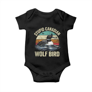 Stupid Canadian Wolf Bird Baby Onesie Funny Retro LGBT Romance Hockey Fan TS10 Black Print Your Wear
