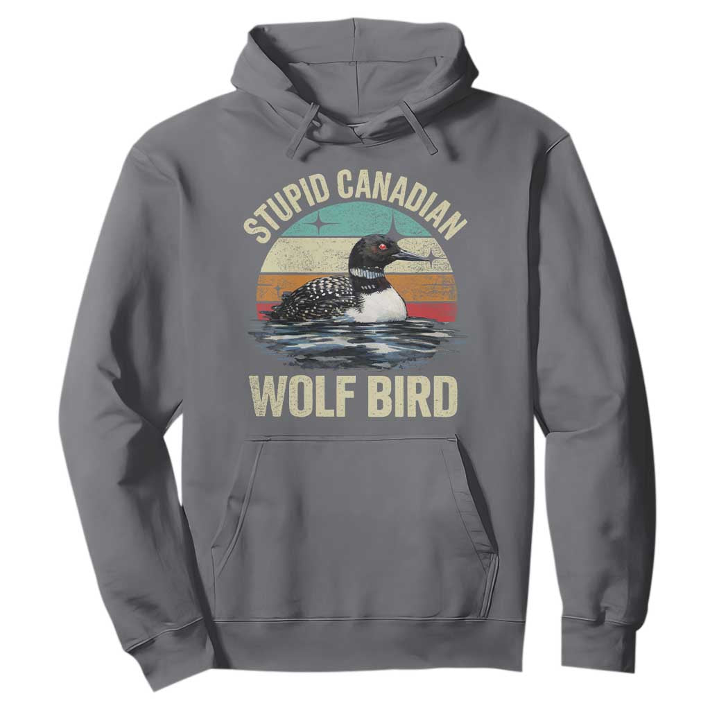 Stupid Canadian Wolf Bird Hoodie Funny Retro LGBT Romance Hockey Fan TS10 Charcoal Print Your Wear