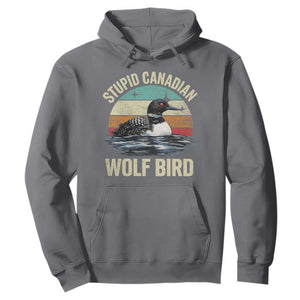 Stupid Canadian Wolf Bird Hoodie Funny Retro LGBT Romance Hockey Fan TS10 Charcoal Print Your Wear