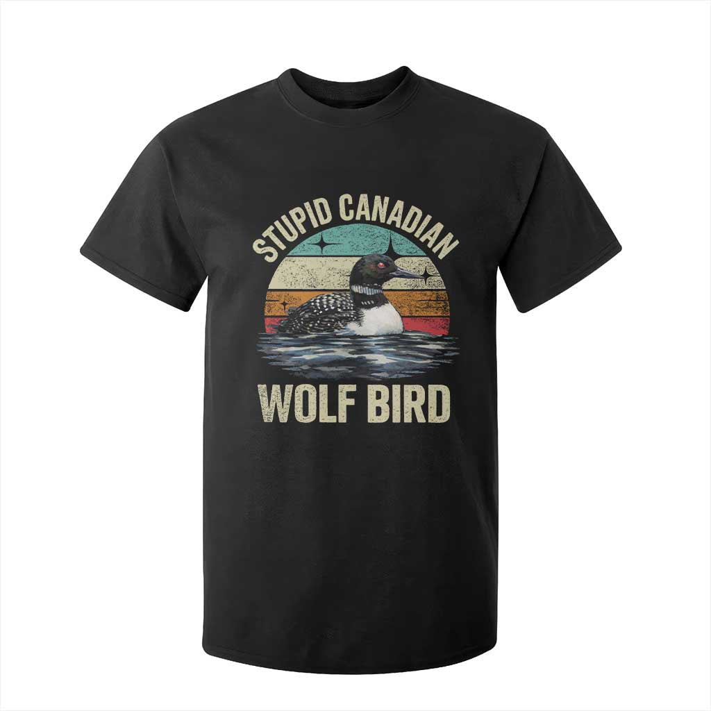 Stupid Canadian Wolf Bird T Shirt For Kid Funny Retro LGBT Romance Hockey Fan TS10 Black Print Your Wear