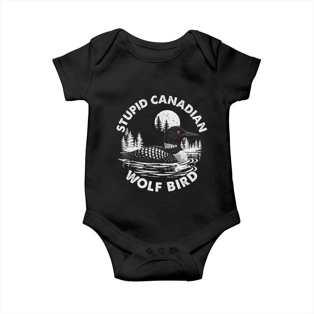 Stupid Canadian Wolf Bird Baby Onesie Sarcastic LGBT Hockey Fan TS10 Black Print Your Wear