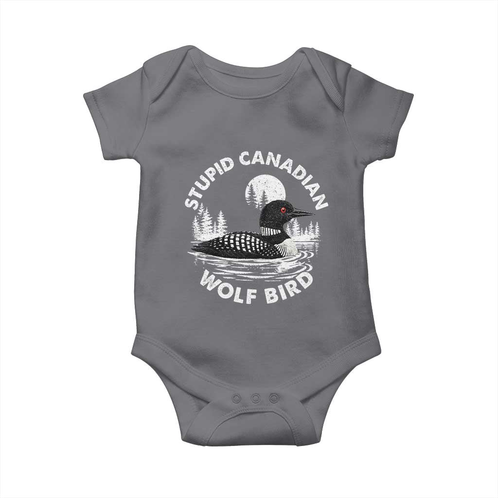 Stupid Canadian Wolf Bird Baby Onesie Sarcastic LGBT Hockey Fan TS10 Charcoal Print Your Wear