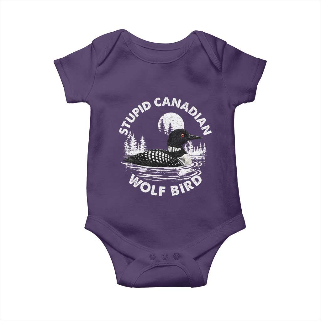 Stupid Canadian Wolf Bird Baby Onesie Sarcastic LGBT Hockey Fan TS10 Purple Print Your Wear